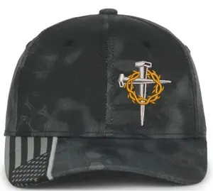 Fierstien Brand Jesus Christian Cross Crown of Thorns Embroidered Typhoon Adjustable Christian Hat for Men & Women