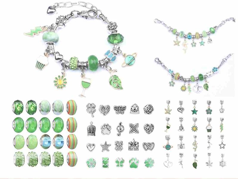 Green DIY Beaded Bracelet Kit