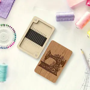Magnetic Needle Case & Storage Box, Wooden Needle Holder with Magnetic Closure, Ideal for Sewing Supplies, Crafting, Travel Essentials