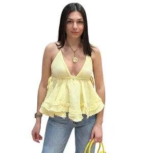 Sunshine Frayed Halter Top