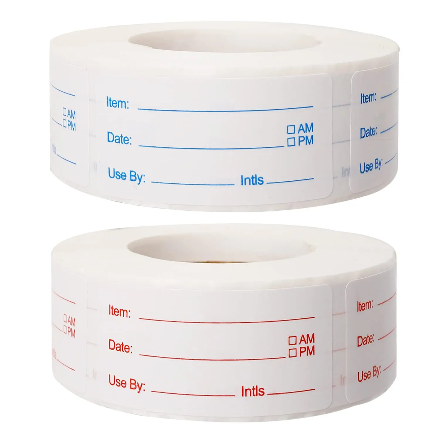 Self-Adhesive Removable Food Labels (2 Rolls, 1000 Pieces, 1x2 in) - Easy to Write On, Date Labeling for Freezer, Refrigerator Food Containers