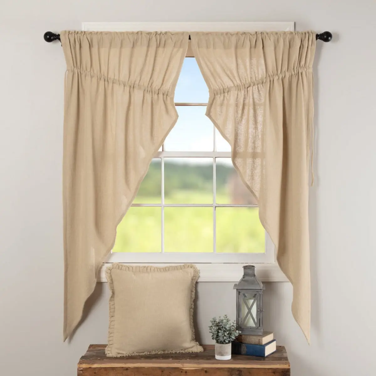 Baxter Burlap Vintage Tan Prairie Curtains