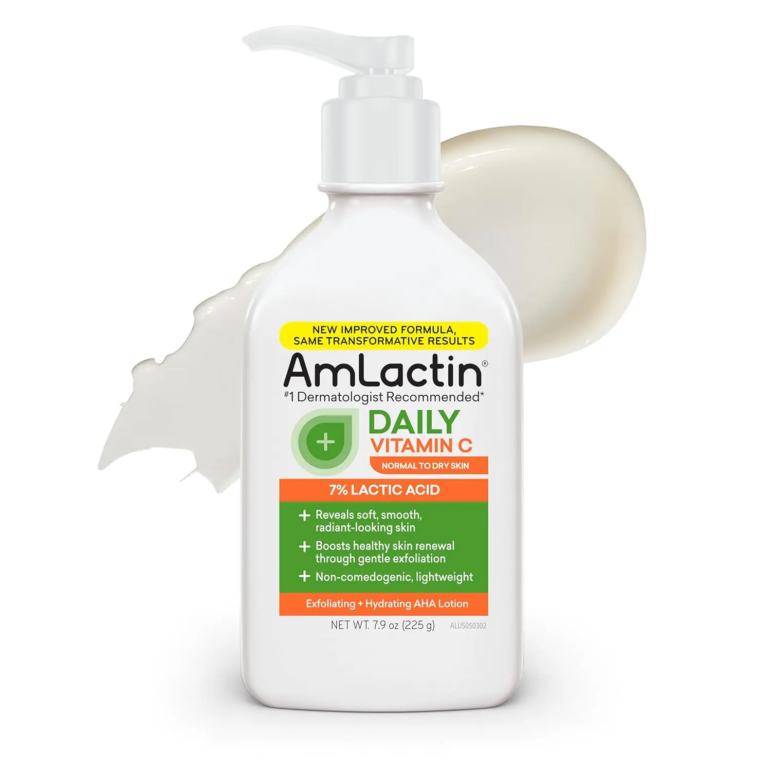 AmLactin Daily Vitamin C Lotion - 7.9 fl oz Amlactin Lotion with 7% Lactic Acid, Exfoliators for Body, Brightening Products for Dry Skin, Daily Use to Exfoliate, Moisturize, Smooth Tone