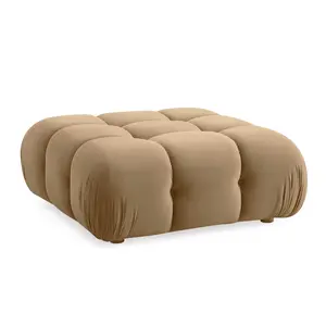 Timeless Minimalist Modern Tufted Velvet Pouf Ottoman