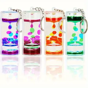 Liquid Motion Keychain Uncharged Bubble Timer Stress Relief Fidget Accessory Daily Carry Party Favor Calm Visual Flow Durable