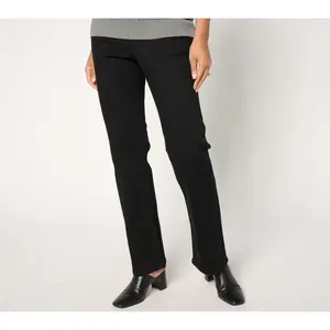 Denim & Co. Regular Black Signature Perfect Flex Strght Leg Jean