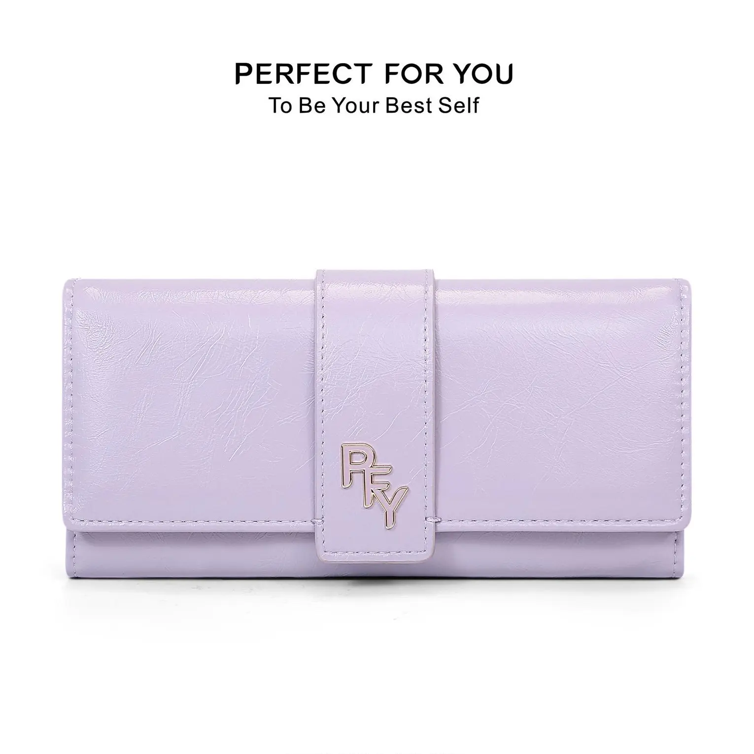 Minimalist Textured Lavender Purple Long Wallet for Women, Stylish Large-Capacity Clutch Purse with Card Holder Slots, Practical Daily Accessory