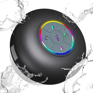 IPX6 Waterproof Audio Speaker - USB Rechargeable, Cool LED Light Show, Hands-Free Calling, Bathroom-Safe Shower Essential