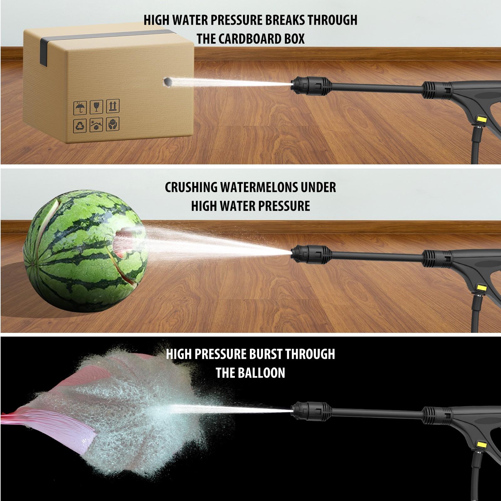 Electric High Pressure Washer 1600W,120bar,380l/h Adjustable Lance from 0 to 180°,7m Flexible Hose,for Terraces,Gardens,Cars