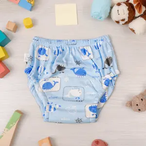 Baby Potty Training Pants, Adjustable Cloth Diaper Cover, Cute Cartoon Design, Unisex Toddler Underwear, Leak-Proof, All Seasons Use