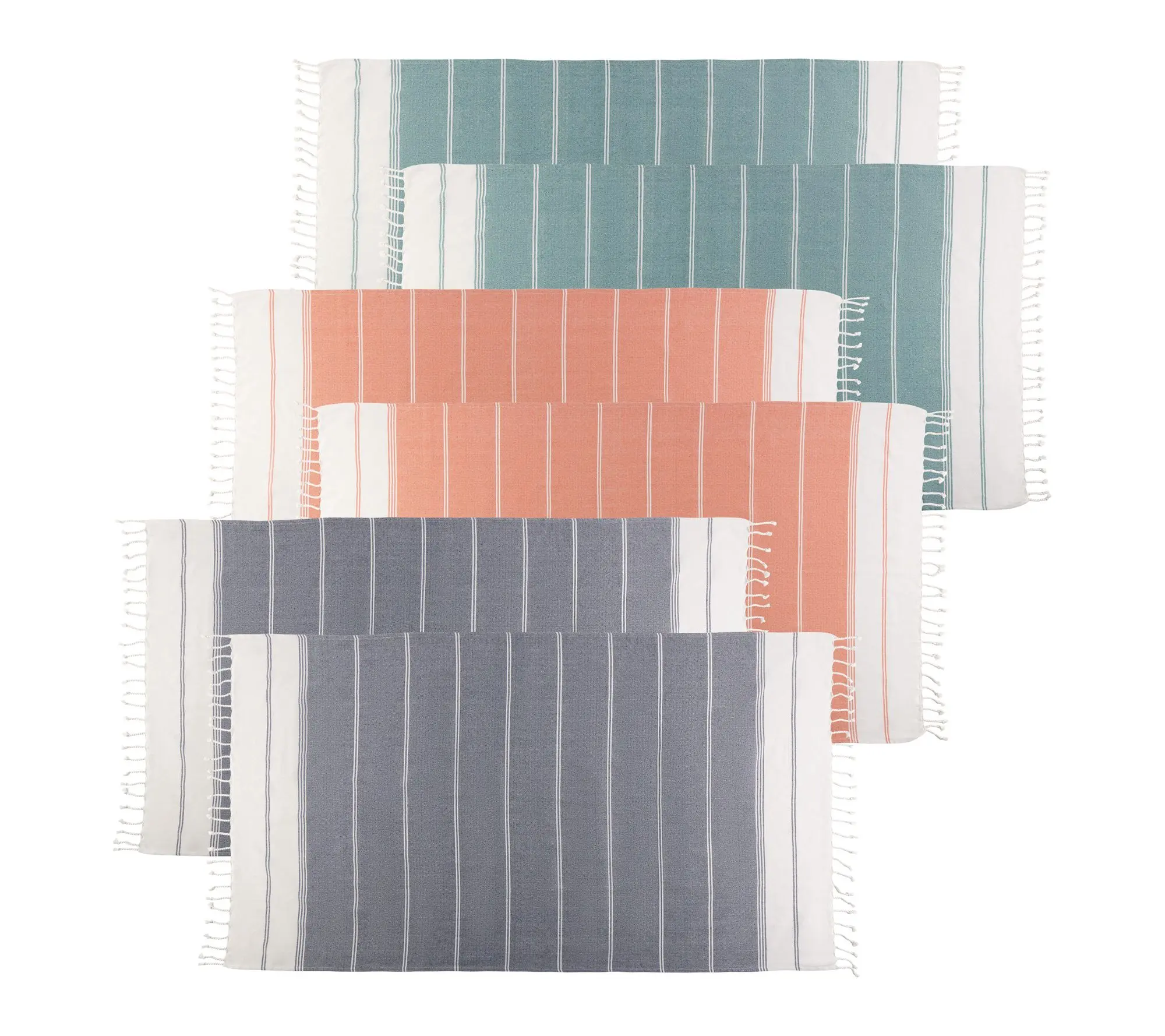 Lavish Home 6 Pack Turkish Beach Towel Set Oversized Blanket
