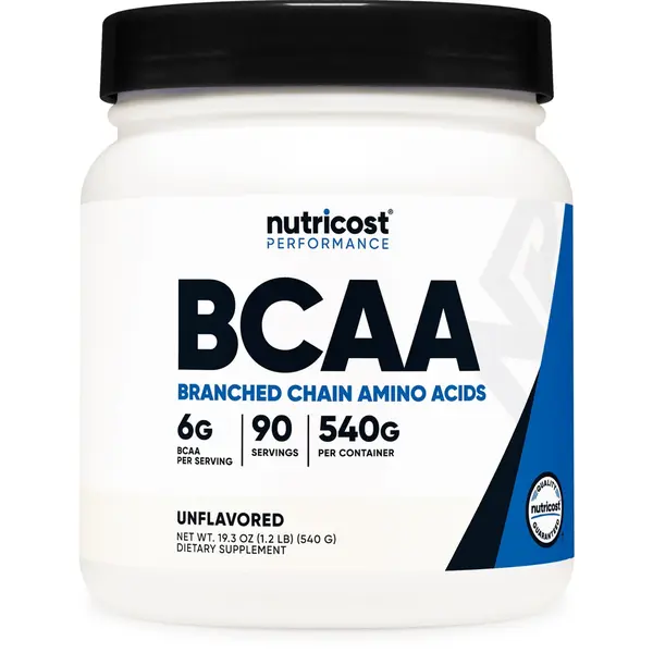 Nutricost Pure BCAA Powder Supplement - 6000mg Per Serving, 90 Servings, Unflavored, No Artificial Flavors, No Preservatives, for Nutrition & Fitness Support, Bcaa Supplement, Prop 65 Safe