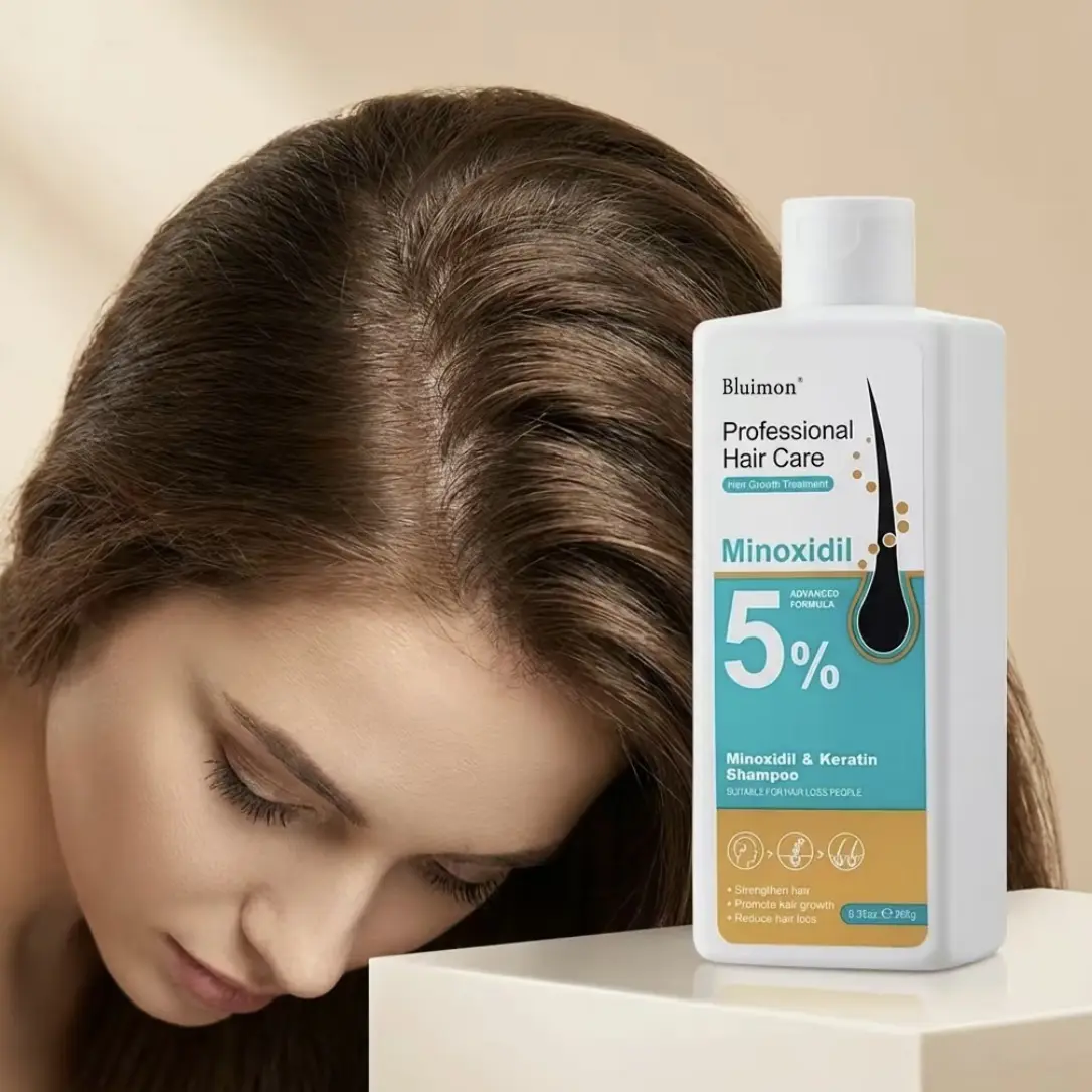 Unisex 5% Minoxidil & Keratin Hair Growth Shampoo, Advanced Peptide Formula Haircare Beauty Product, Alcohol-Free Single Item for Thicker, Stronger Hair Treatment
