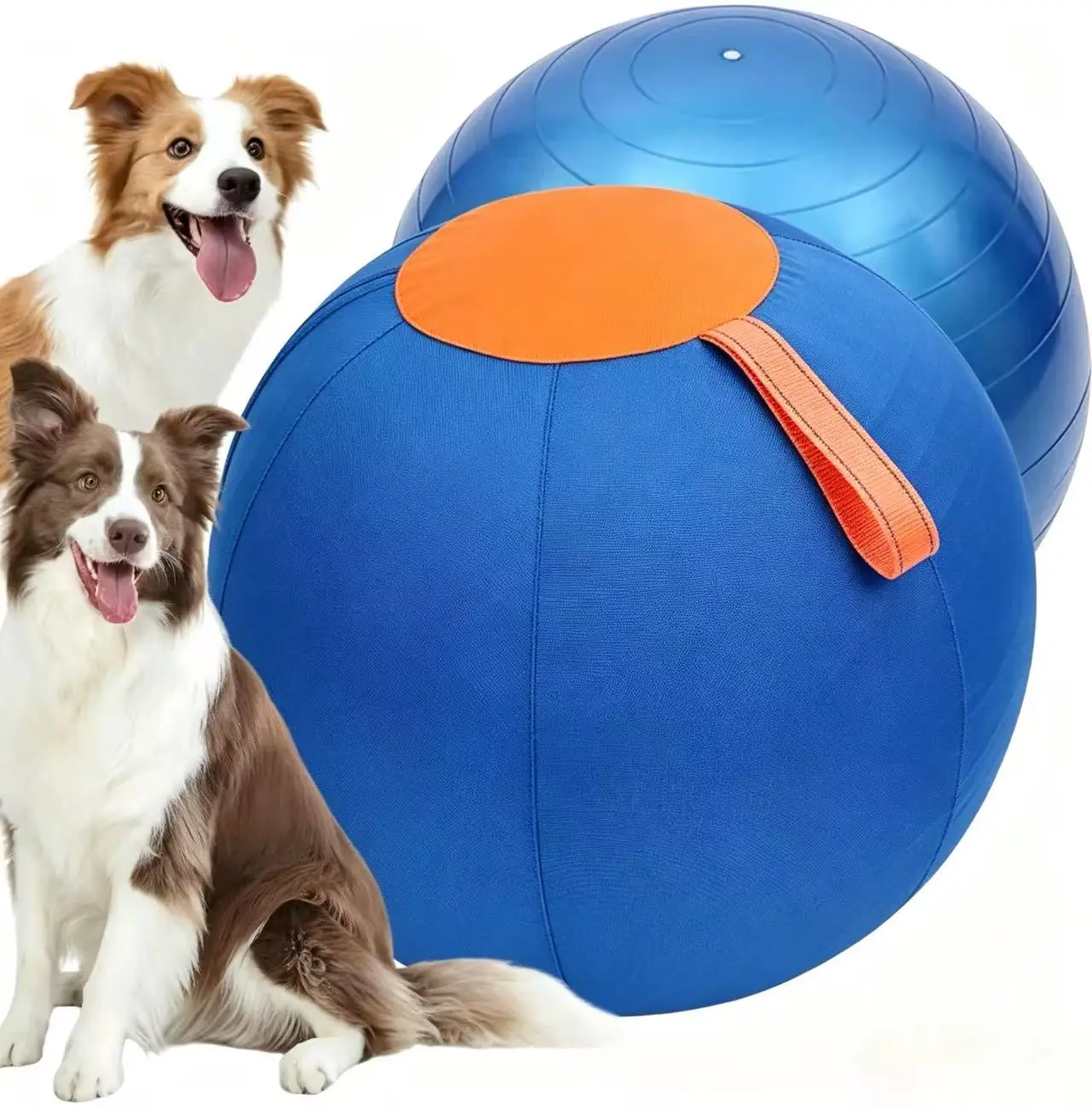 Inflatable Herding Ball Toy for Dogs - Fabric Interactive Training Ball, Double-Stitched Construction, Inflatable  Inner Bladder, Push & Chase Outdoor Toy for Herding Exercise & Mental Stimulation