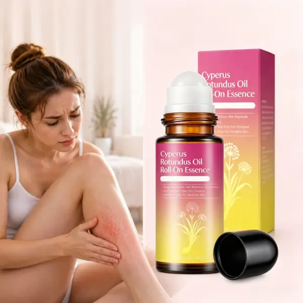 Cyperus Rotundus Oil Roll-On Essence - Lightweight Daily Body Care Post Hair Removal Serum, Soothes Redness, Irritation & Ingrown Hairs, Slows Regrowth, Smooth Flawless Care for Sensitive Skin (After Waxing/Shaving)