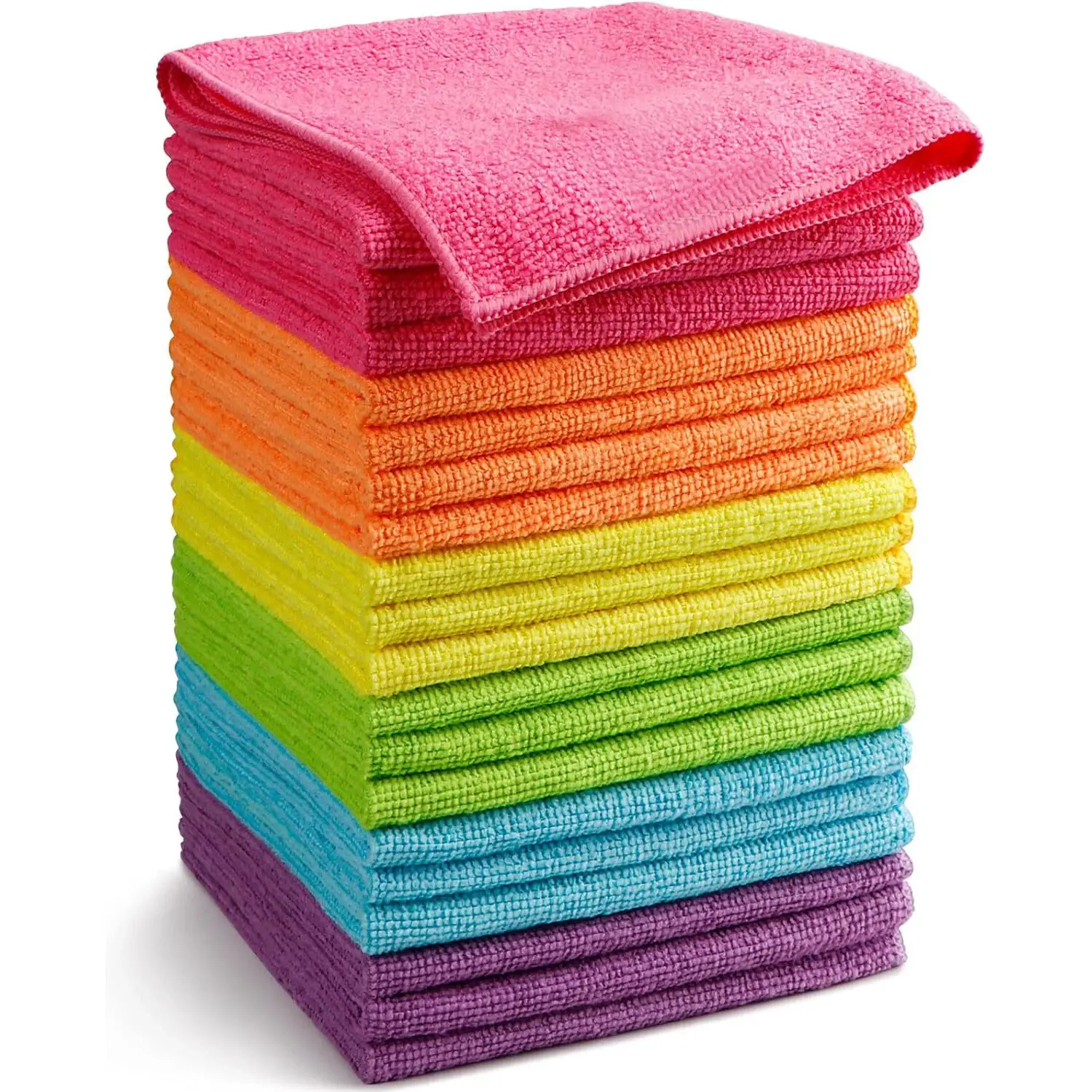20PC Microfiber Cleaning Cloths - No-Scratch Rags for Car Polishing, Home Care Detailing