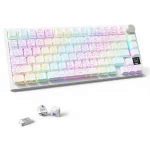 Attack Shark X820 Ultra 75% Wireless Gaming Keyboard, RGB Backlit, Hot-Swappable Pbt Keycaps, Smart Tft Display, Customizable Keys