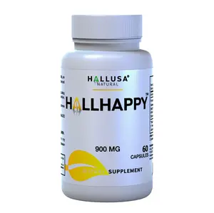 HALLUSA NATURAL Hallhappy Pasiflora Extract Passion Flower 60 Capsules 900mg Organic Valerian Root Stress Calm Sleep Supplement