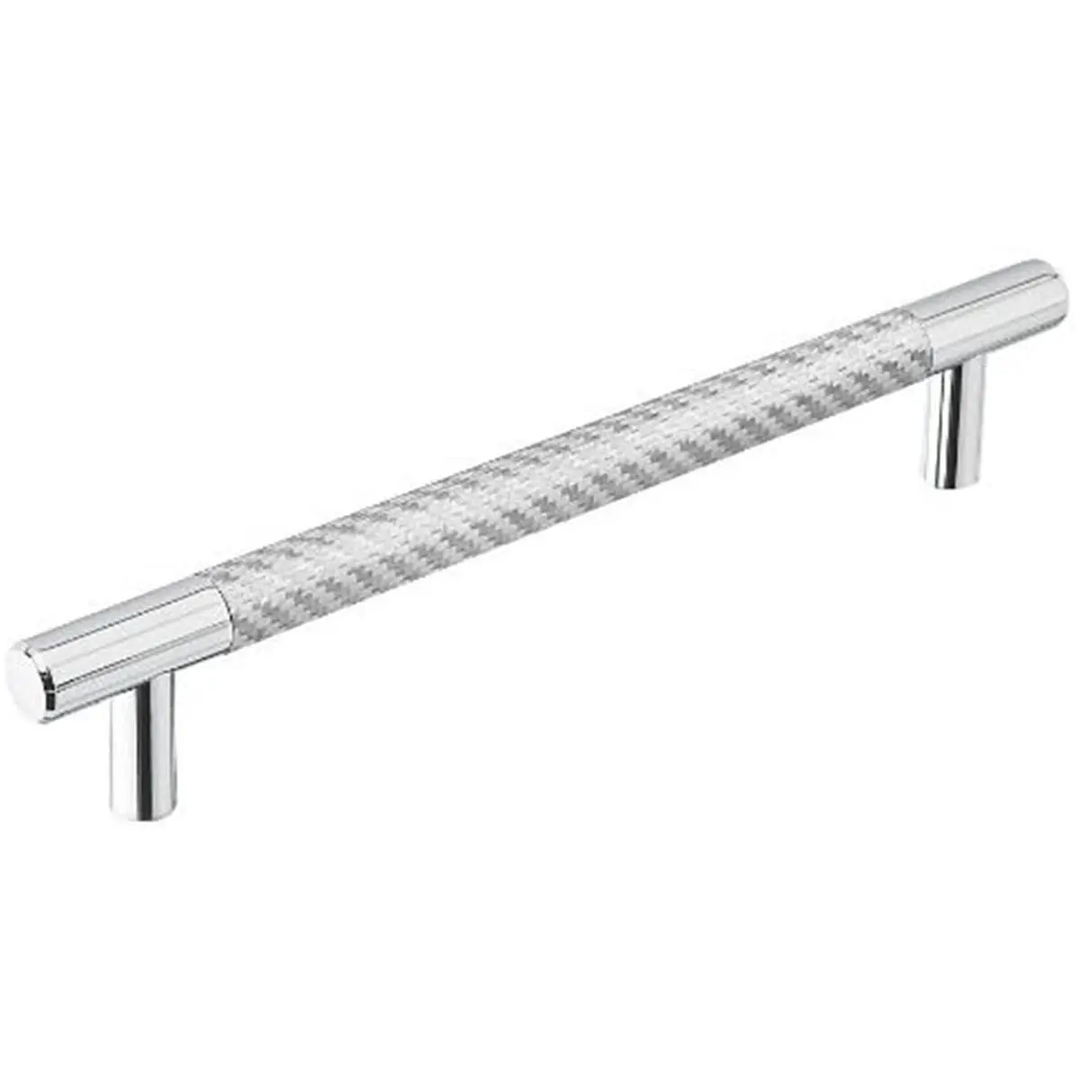 Emtek 86389US15 6 in. Silver Carbon Fiber Bar Pull, Satin Nickel