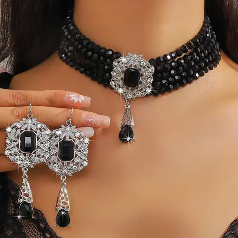 Elegant Artificial Crystal Decorated Jewelry Set, Fashion Jewelry for Party, Daily Clothing Decor, Trendy All-match & Exquisite Jewelry for Birthday Gift