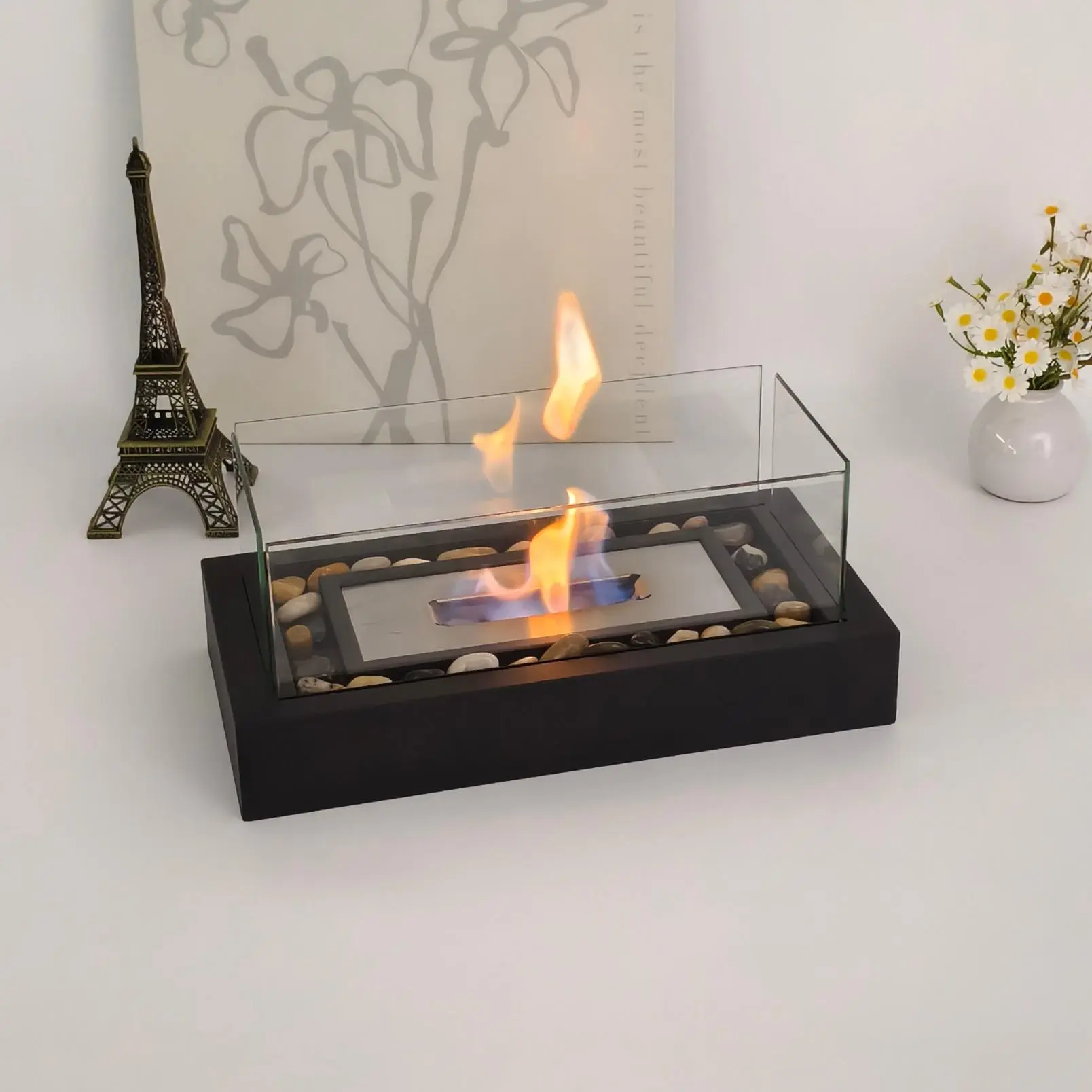 1pc Tabletop Fire Pit, Portable Decorative Indoor Fireplace, Safe Outdoor Fire Pits Patio Home Decor, Courtyard, Garden and Balcony Small Fire Bowl