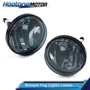 CROSSDESIGN 1Pair Bumper Fog Lights Fit For 2007-14 GMC Sierra 1500 2500HD Smoked Lens LH&RH