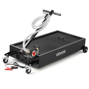 VEVOR Low Profile Oil Drain Pan, Summervibes,Summervibes, 20 Gallon Capacity, Rolling Oil Drain Pan with Electric Pump & 7.2 ft Hose, Leak-proof & Corrosion-resistant, Fit for Cars, SUVs, Trucks, Motorcycles, ATVs, Metal