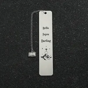 Stainless Steel Acotar Bookmark, Book Accessories, Hello Feyre Darling Engraving, Perfect Gift for Book Lovers & Collectors, 1 PC