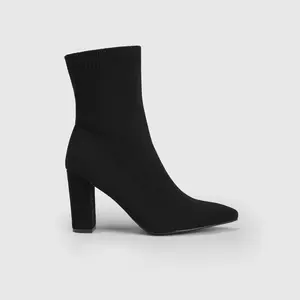 Cider [size 6-11] ELASTIC CHUNKY HEEL ANKLE BOOTS