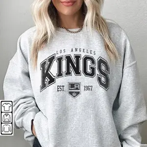 LA Kings Hockey Shirt  Vintage 90s Sport Art  Retro Ice Hockey Merch  Los Angeles Fan Gift  Classic Hockey Crewneck