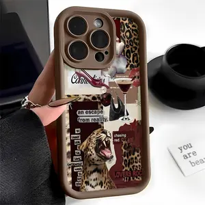 Featuring a Leopard Print Collage iPhone cases Case Compatible with For iPhone 17 Pro Max 16 16e 15 14 Plus 13 12 Mini 11 Air X XS Pattern TPU Lens Protection Durable Soft Cover Gift 2D printing