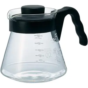V60 Glass Coffee Server, 700ml, Black