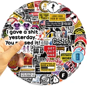 100pcs Funny Hard Hat Stickers (Dirty) for Adult Tool Box, Helmet, Prank Meme Vinyl and Waterproof Decals for Mechanics, Electricians, Union, Oilfield, Military, Construction, Welders