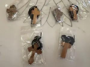 Mount Athos Handcrafted and Blessed Wooden Cross Necklace