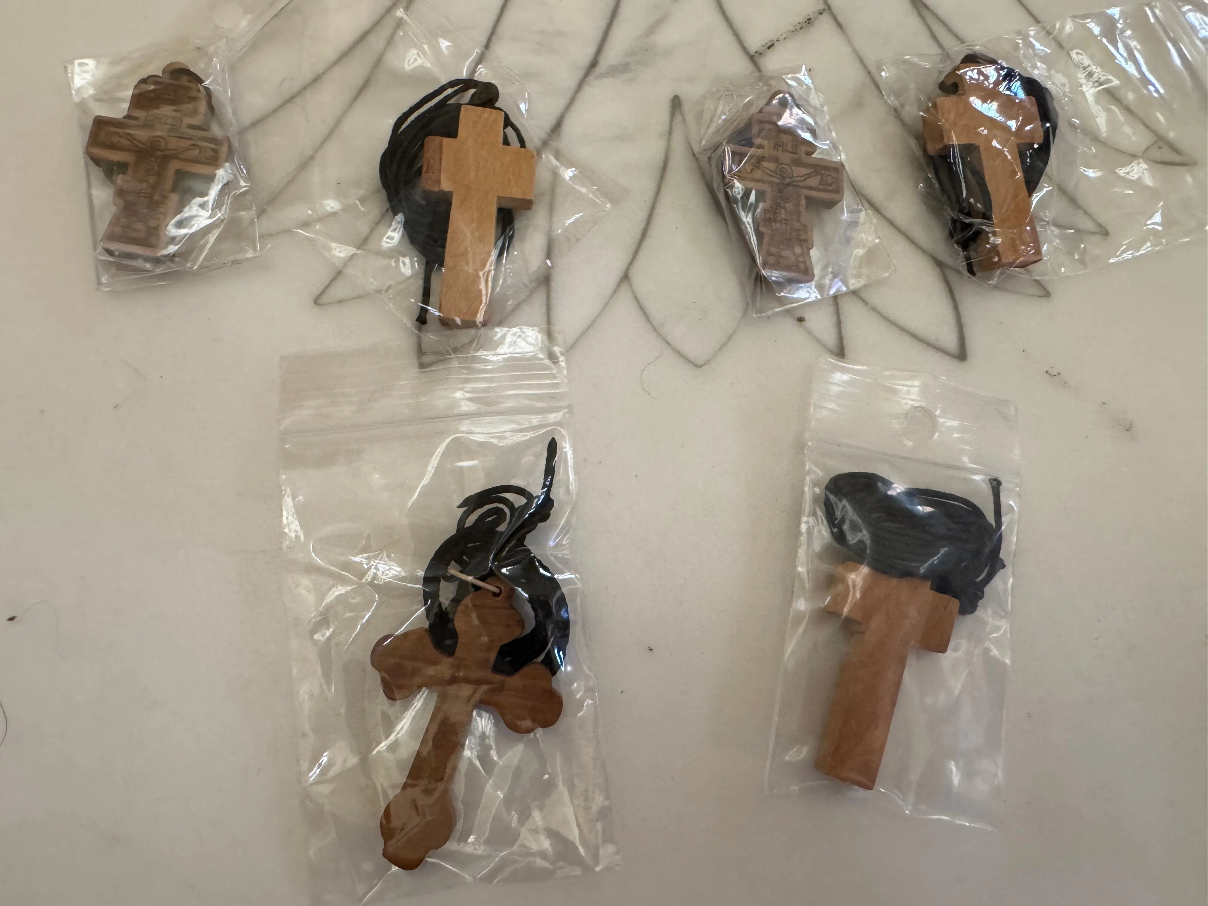 Mount Athos Handcrafted and Blessed Wooden Cross Necklace
