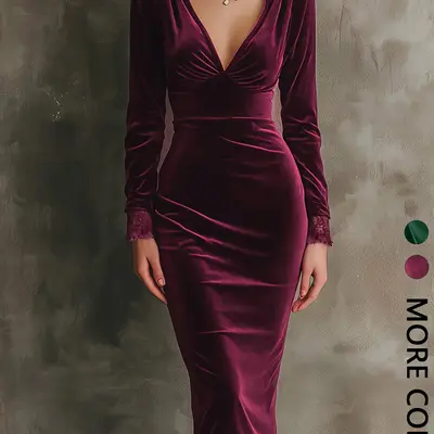 Paige Lawry Long Sleeve Velvet Mini Dress - TikTok Shop Paige Lawry Long Sleeve Velvet Mini Dress - TikTok Shop