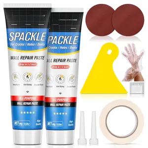 -Drywall-Repair-Kit-Fast-Drying, Wall Mending Agent, 9 Pack Spackle Wall Repair Kit with Putty & Scraper, 2100g (7oz Total) White Wall Hole Filler for Drywall, Plaster and  Use