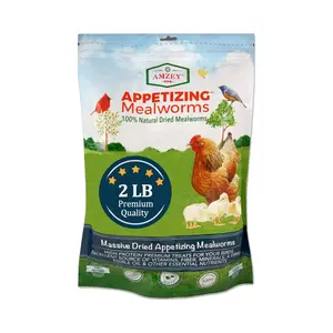 2 lbs Dried Mealworms - 100% Natural Non GMO Mealworms -Food for Chicken- High Protein Mealworms for Bird, Duck Food, Bearded Dragon Diet, Gecko Food, Turtle Food