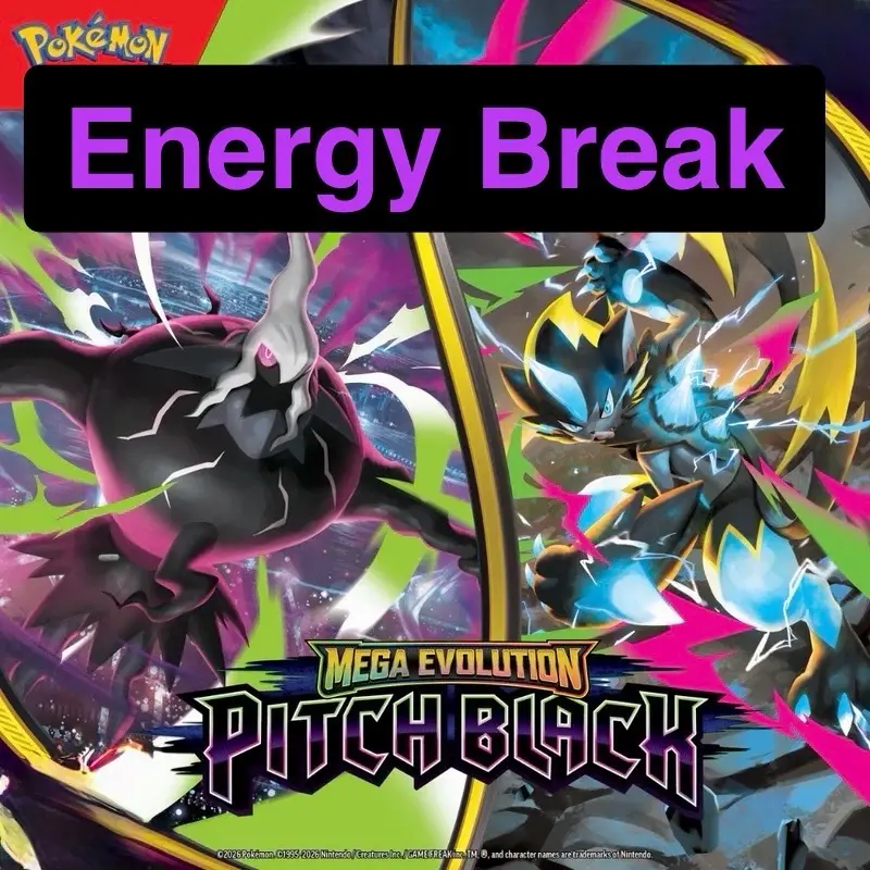 Pokémon Pitch Black Official TCG Sealed Trading Card Box - Energy Break Authentic English Play Booster Packs, Collectible Cards, All Ages, Near Mint