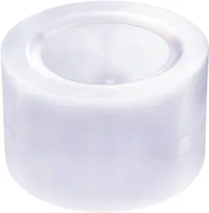 100Pieces Clear Plastic Plates -10.25inch Disposable Dinner Plates- Premium Weddings& Party Plates