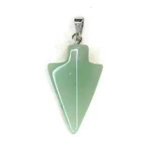 Arrowhead Gemstone Pendant - Green Aventurine