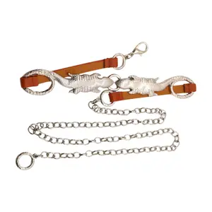 TFJ New Women Orange Color Narrow Band Fashion Belt Silver Metal Lizard Charm Size S M L