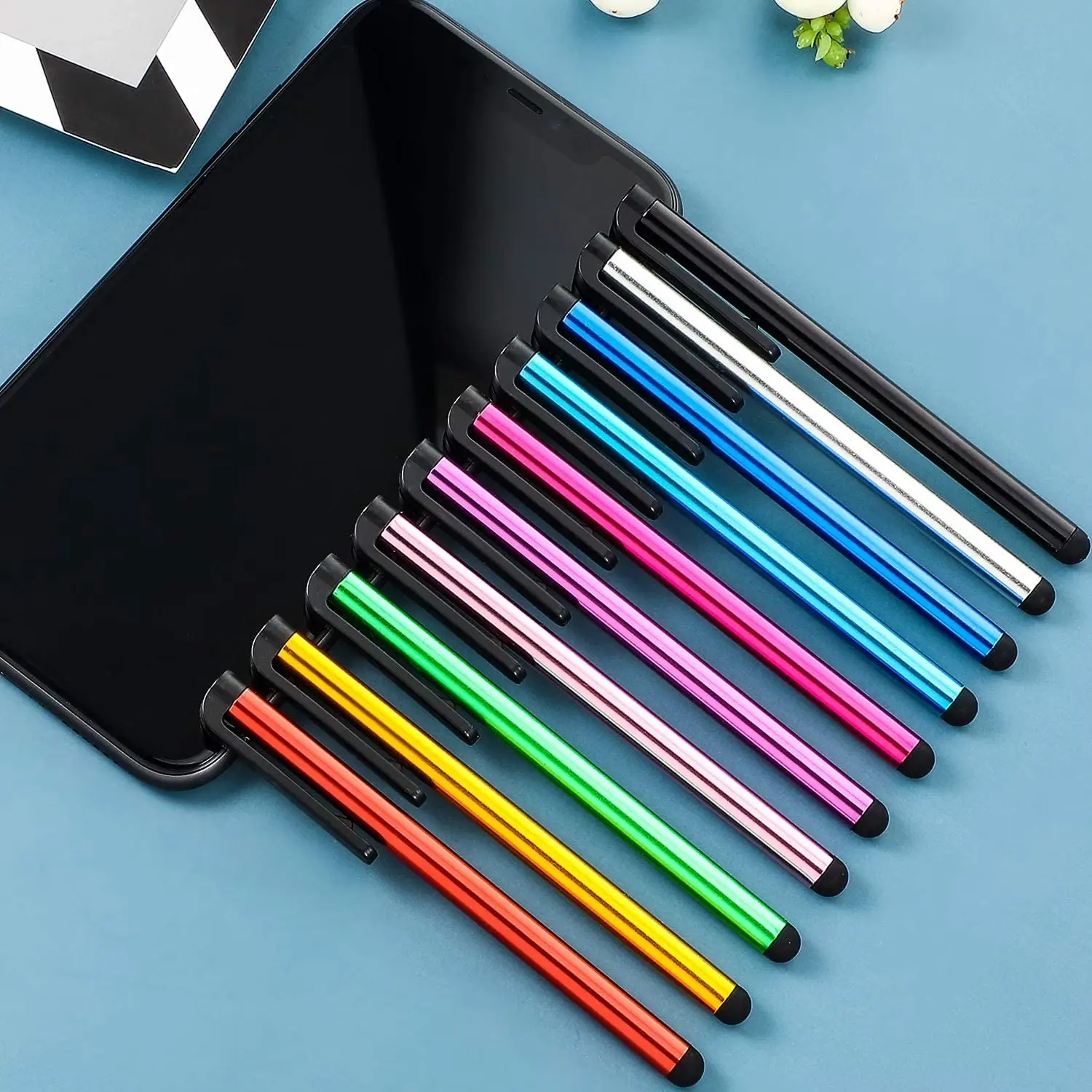 10-Piece High-Sensitivity Stylus Pens, No-Scratch Soft Tip for iPad, iPhone, Universal Capacitive Touch Screen Tablets