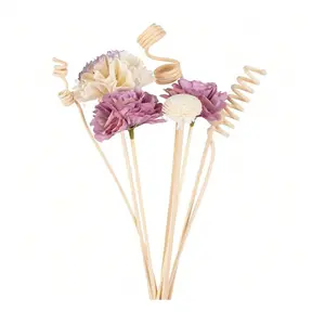 8pcs Purple Multi-Petal Flower Scented Reed Diffuser, Home Floral Decor, Fragrance Diffuser Sticks