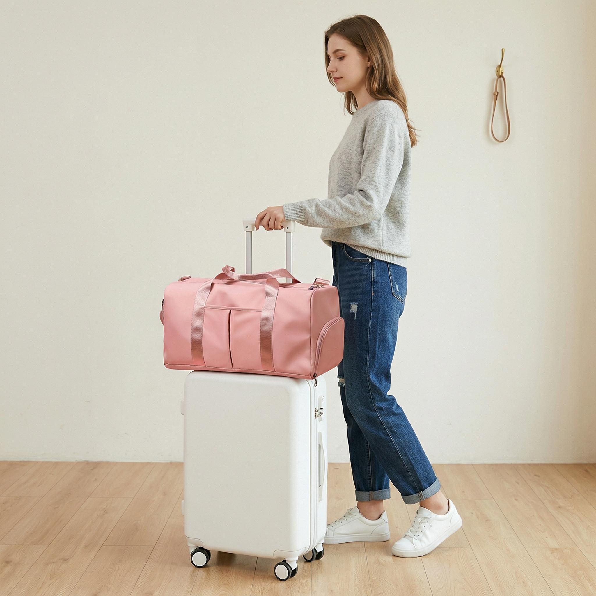 Versatile Gym Bag with Shoe Compartment, Travel Duffel Bag for Weekender, Waterproof Carry on Overnight Bag with Wet Pocket, Multi-functional Hospital Bags for Labor and Delivery