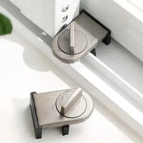 Heavy-Duty Aluminum Alloy Safety Locks for Sliding Doors & Windows, Anti-Theft, Anti-Pinch, Fall Prevention, Home Security, Slide Door, Durability