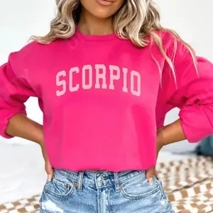 HELICONIA Limited Edition Zodiac Puff Print Unisex Sweatshirt or Hoodie, Astrology Apparel, Trendy Tops for Women for Men, Perfect Gift,Sarcastic College Sweatshirt, Women's Crew Neck,Hoodie and Sweatshirt