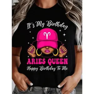Its My Birthday Aries Queen Happy Birthday To Me Zodiac Sign Shirt For Women Birthday Celebration Gift Astrology Fashion Top, It Is A Perfect Gift To Give To Friends And Family TF