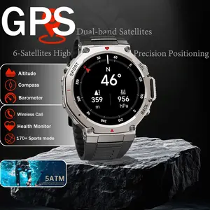 New T-Rex 3 GPS Outdoor Smartwatch, 525mah Battery, Bluetooth-compatible Calling, Flashlight, Military Sports, 3atm Waterproof, Men's Smartwatch