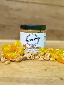 Blind Spot Butterscotch Crunch Peanut Butter - Sweet Buttery & Irresistibly Crunchy Spread with Roasted Peanuts & Rich Butterscotch Flavors